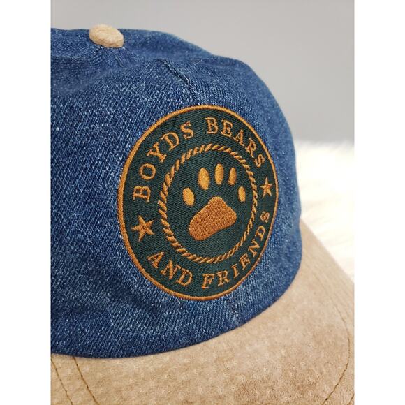 VINTAGE Boyds Bear Baseball‎ Hat Bearwear Denim Cap Adjustable 90s Dad Mom 80s - Picture 2 of 8